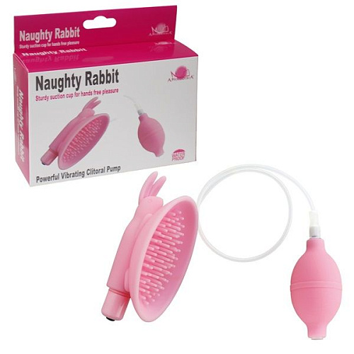Розовая вакуумная помпа для клитора Howells Naughty Rabbit 54004pink