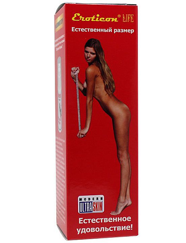 Телесный гнущийся фаллоимитатор из ультраскин Eroticon 30011 (16,5 см)