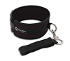 Чёрный мужской ошейник с длинным поводком Lux Fetish LF1330
