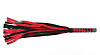 Чёрно-красная замшевая плеть с ромбами на рукояти БДСМ арсенал 54047ars (60 см)