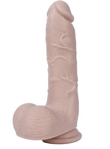 Силиконовый фаллоимитатор телесного цвета с мошонкой на присоске Real Man Basic Big RMB1701