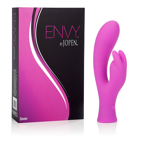 Перезаряжаемый розовый вибратор со стимулятором клитора Jopen Envy 7 JO-6001-10-3 (18,5 см)