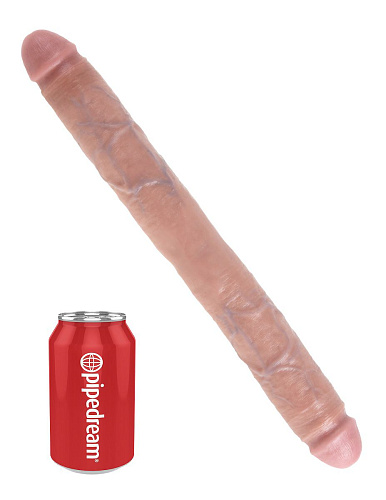 Телесный двусторонний фаллоимитатор Pipedream 16 Thick Double Dildo PD5518-21 (40,6 см)