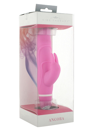 Розовый вибромассажёр с клиторальной стимуляцией Vibe Therapy ANGORA V009P9 (15 см)