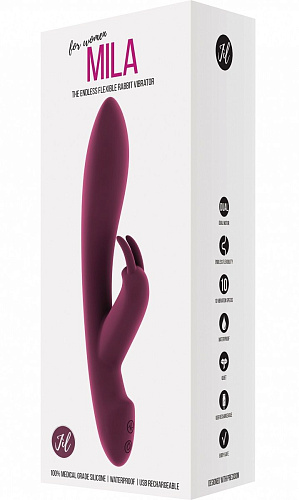 Розовый вибратор с клиторальным отростком Shots Media BV Mila JIL006PNK (22 см)