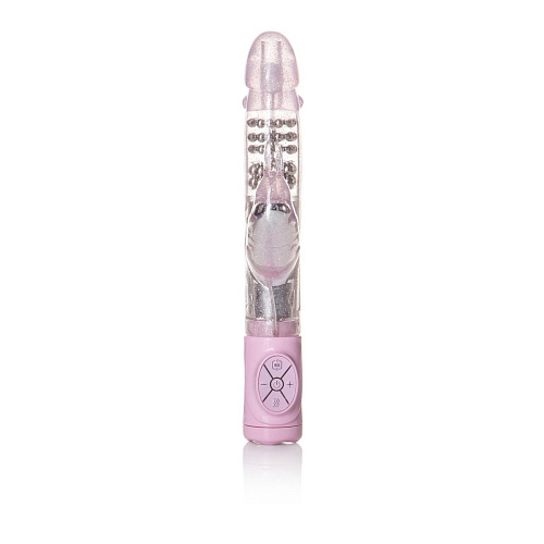 Розовый вибромассажёр California Exotic Novelties Thrusting Action Jack Rabbit SE-0611-55-2 (19 см)