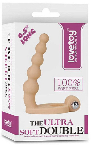 Телесная насадка для двойного проникновения с вибрацией Lovetoy LV320103 (16,5 см)