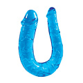 Двухсторонний фаллоимитатор голубого цвета Bior toys Twin Head Double Dong EE-10013-2 (29,8 см)