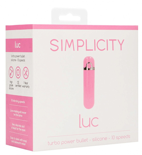 Розовая вибропуля Shots Media BV LUC SIM069PNK (9 см)