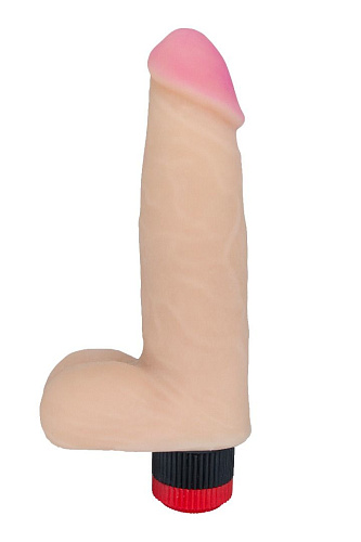 Фаллоимитатор телесного цвета с мошонкой и вибрацией LOVETOY (А-Полимер) 800800 (17,5 см)
