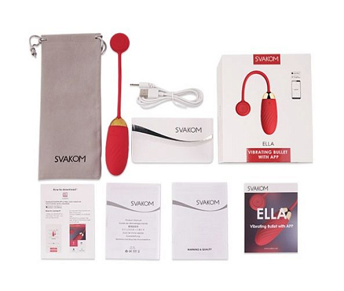 Красное виброяйцо с управлением через смартфон Svakom Ella SCB-02A-RED