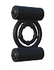 Чёрное силиконовое виброкольцо Pipedream Extreme Double Trouble PD5925-23