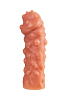Телесная, покрытая пузырьками насадка на член KOKOS PS.003-L (16,5 см)