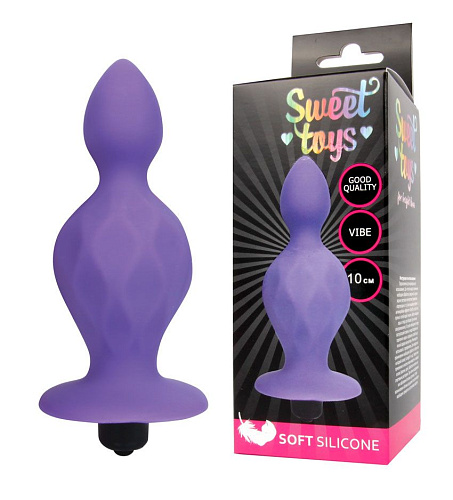 Фиолетовая коническая анальная вибровтулка Bior toys ST-40182-5 (10 см)