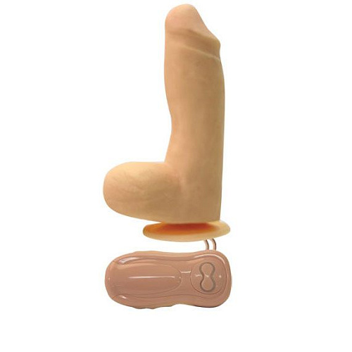 Фаллоимитатор телесного цвета на присоске с вибрацией и подогревом Topco Sales The Life Guard Chad Vibrating/Heating 1101312 (20 см)