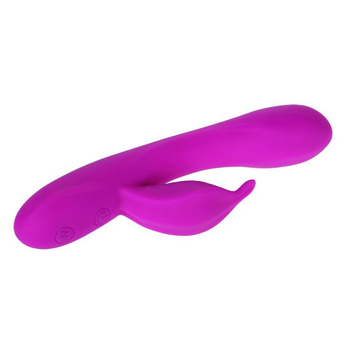 Лиловый вибратор с клиторальным отростком Baile Yves BI-014283 (17 см)