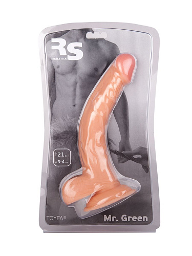 Реалистичный изогнутый фаллоимитатор телесного цвета на присоске ToyFa 582010 (18 см)