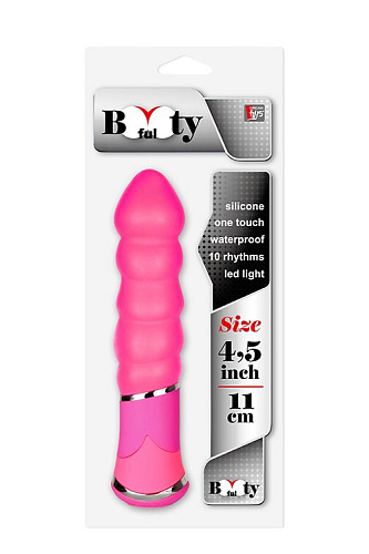 Розовый вибростимулятор Dream Toys BOOTYFUL RIBBED VIBE PINK 21078
