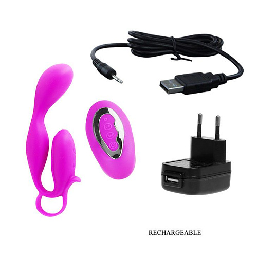 Фиолетовый вибромассажёр Baile Hi-Tech BI-014182 (16,4 см)