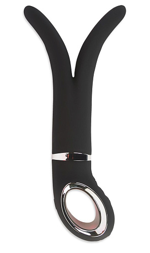 Чёрный анатомический вибромассажёр Fun Toys Gvibe 2 FT10103 (18 см)