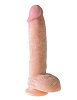 Телесный фаллоимитатор с мошонкой Pipedream Dual Density 10 Fat Cock with Balls PD5710-21 (25,4 см)