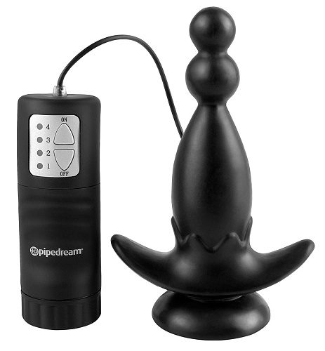 Чёрный анальный вибростимулятор с широким основанием Pipedream Vibrating Anal Anchor PD4614-23 (14 см)