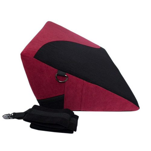 Малиново-чёрная подушка для любви с фиксаторами RestArt HANNA RA-502