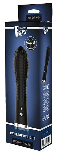 Чёрный вибромассажёр Dream Toys TWIRLING TWILIGHT 21635 (12,5 см)