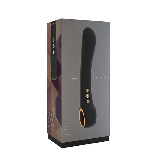 Чёрный вибратор Shots Media BV Ombra VIVE009BLK (21,5 см)
