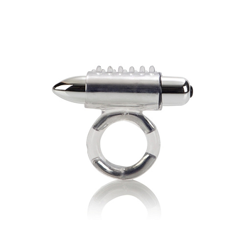 Прозрачное эрекционное кольцо с вибрацией California Exotic Novelties Support Plus Pleasure PointSE-1466-10-3