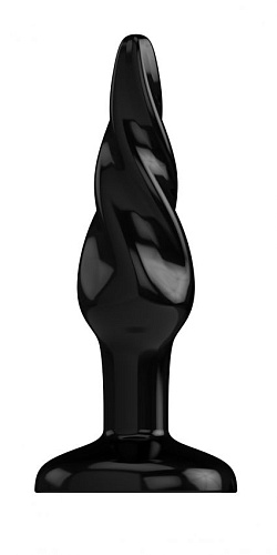 Витой анальный стимулятор в чёрном цвете Shots Media BV Bottom Line Model 5 BTM018BLK (13 см)