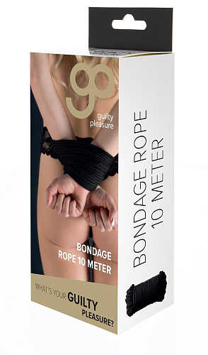 Чёрная хлопковая верёвка Blush Novelties Bondage Rope 33 Feet 520048 (10 м)