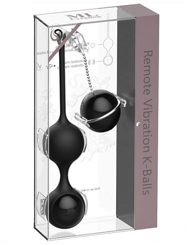 Чёрные виброшарики с пультом управления ML Creation K-Balls ML-RVKB-BLK