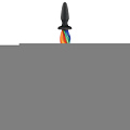Чёрная анальная пробка с радужным хвостом NS Novelties Unicorn Tails Rainbow NSN-0509-29