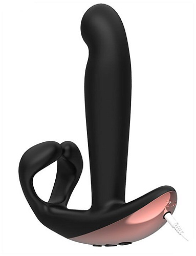 Чёрный анальный вибратор с дополнительным стимулятором ML Creation Remote Hunter ML45 (16,4 см)