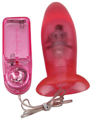 Розовая вибропробка с выносным пультом Eroticon 30302 (12 см)
