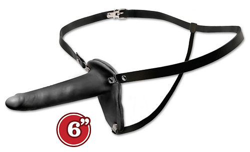 Женский тонкий страпон чёрного цвета Pipedream Beginners Penetrix Strap-on PD3925-01 (15 см)