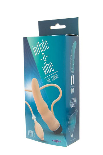 Телесный вибромассажёр с функцией расширения Seven Creations INFLATE A VIBE CURVE 50936 (19 см)