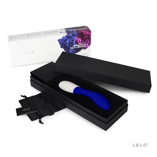 Синий вибромассажёр-стимулятор точки G Lelo Mona Wave Midnight-Blue LEL1459