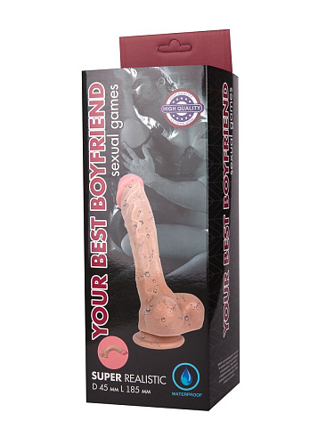 Телесный гибкий фаллоимитатор-реалистик Bior toys Best Boyfriend EE-10236