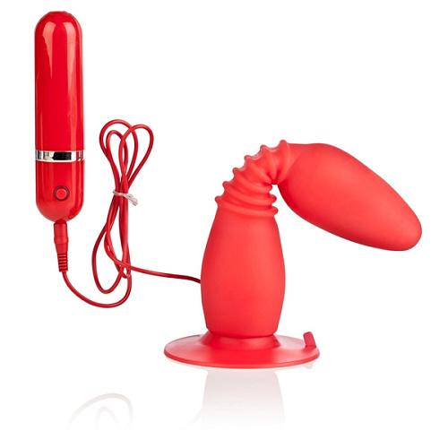 Красная анальная пробка с хребтом и присоской California Exotic Novelties COLT Easy Flex Glider SE-6907-11-2 (18,5 см)