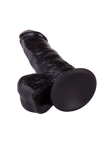 Упругий чёрный фаллоимитатор на присоске LOVETOY (А-Полимер) 401700 (15,5 см)