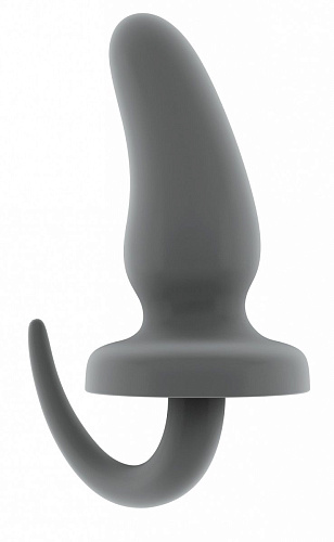 Серая анальная пробка с изгибом Shots Media BV SONO №15 SON015GRY