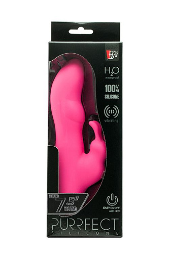 Розовый вибратор с клиторальным стимулятором Dream Toys PURRFECT SILICONE DELUXE RABBIT 21297 (19 см)