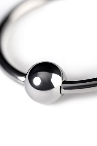 Серебристое кольцо на пенис с шариком ToyFa 717163