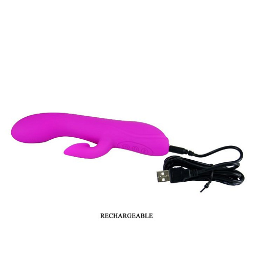 Лиловый вибратор с присасывающимся клиторальным отростком Baile Romance MC03 (19,5 см)