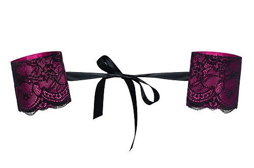 Малиновые манжеты с лентой и кружевом Obsessive Roseberry cuffs