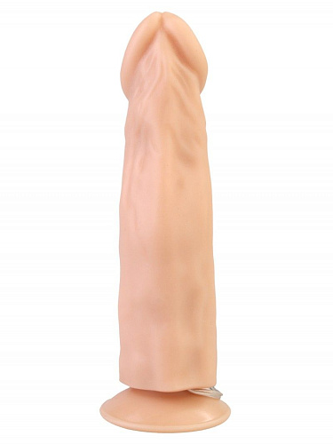 Реалистичный вибратор телесного цвета с присоской и выносным пультом Сумерки богов 104-27 CD DD (19,5 см)