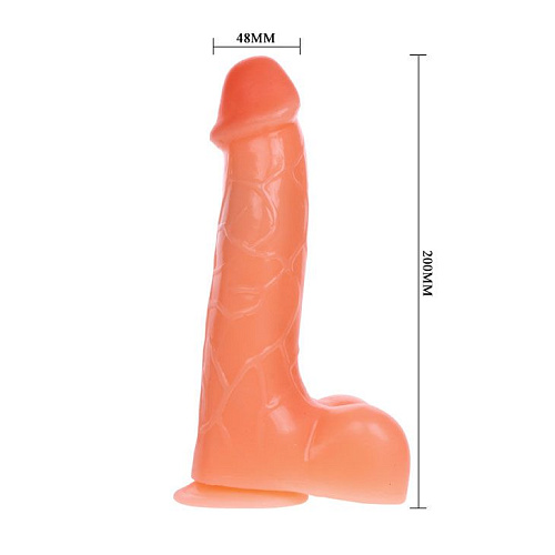 Телесный вибромассажёр-реалистик на присоске Baile BW-008074Z (20 см)