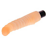 Ребристый водонепроницаемый вибромассажёр телесного цвета Baile BW-027019-1002S (21 см)
